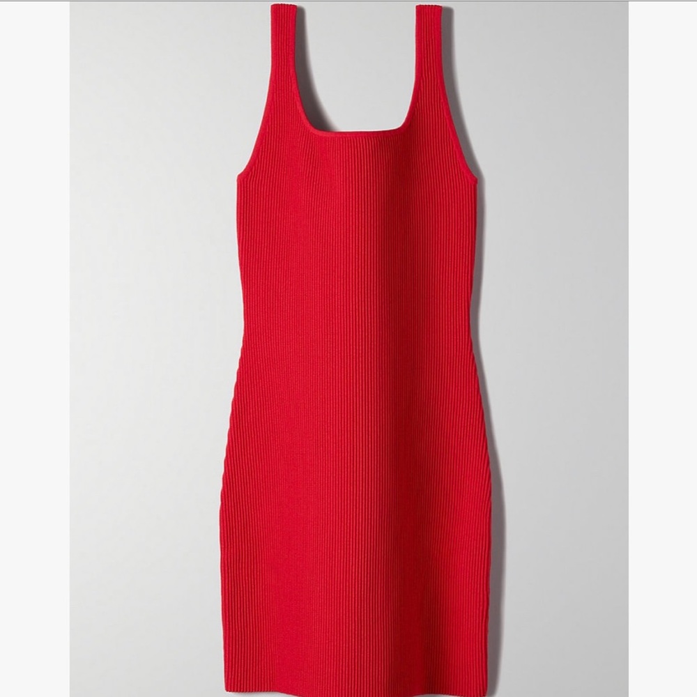 Aritzia Babaton Mattia Dress in Red Lilloet